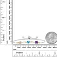 thumbnail image 3 of Gem Stone King 925 Silver and 10K Yellow Gold Peach Morganite Swiss Blue Topaz Purple Amethyst and Lab Grown Diamond Tennis Bracelet for Women By Keren Hanan (2.00 cttw, Adjustable up To 9 inch), 3 of 4