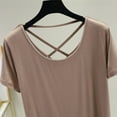 thumbnail image 3 of fatyb Women's Lounge Tops Short Sleeve Comfy Pajama T Shirts Casual Crew Neck Loose Blouses Sleepwear, 3 of 7