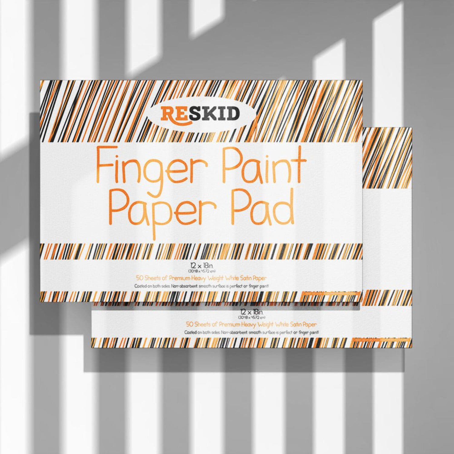 Reskid Large Finger Paint Paper Pad (12 x 18 inches) - 50 Sheets, 2-Pack - Kids Art Supplies, Fingerpaint Paper for Toddlers and Kids, Paint Pad for Kids, Kids Art Paper (12x18 (2PACK))