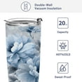 thumbnail image 4 of 20oz Stainless Steel Tumbler with Straw, Double Wall Insulated Travel Tumbler White Floral Pattern, 4 of 7