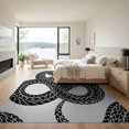 thumbnail image 3 of ODIKA 9'x12' Washable Area Rug Retro Geometric Coiled Reptile Aesthetic Snake Serpent Abstract Playful for Great Room, Indoor Concept, Large Living Low Pile, Flatwoven, 3 of 7