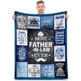 thumbnail image 1 of LHSHID Bonus Dad Fathers Day Blanket Gifts from Kids Step Dad Gifts from Daughter Son Step Dad Birthday Gifts Fathers Day Blanket for step dad Stepped up Dad Gifts Ideas Men Throw Blanket 30x40in, 1 of 6