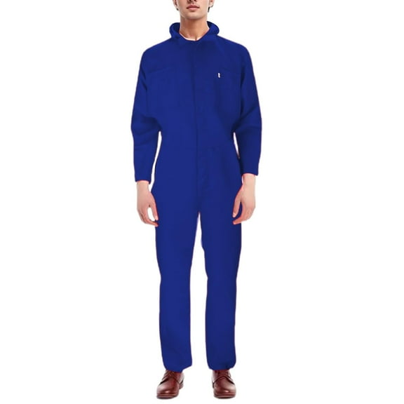 Mens Romper Men's Large Size Solid Long Sleeve Hooded Jeans Jumpsuits Pants with Multiple Pockets Adult Onesies for Men Blue XXL
