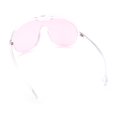 thumbnail image 6 of Super Oversized Curved Top Shield Racer Plastic Fashion Sunglasses Clear - Pink, 6 of 6