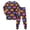 Gsleepwear20-Purple, variant on UAYOTSE Children Halloween Pumpkin Face Pajama Set, Long‑Sleeve Crew Neck Top with Colorful Jack‑o‑Lantern Print and Cuffed Pants Size 5-6 Years