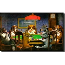 Dogs Playing Poker, Ace in the Paw Wall Picture on Stretched Canvas, Wall Decor Ready to Hang!