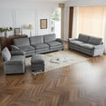 thumbnail image 7 of Ktaxon 86" W Loveseat Sofa Cloud Comfy Couch Corduroy Sleeper with 2 Oversized Seats Gray, 7 of 7