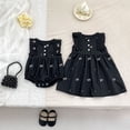 thumbnail image 3 of Vestidos bordados con lazo para niña, bonito Body para bebé, trajes para hermana, ropa para bebé, vestido con mangas con volantes para niño, 3 of 6