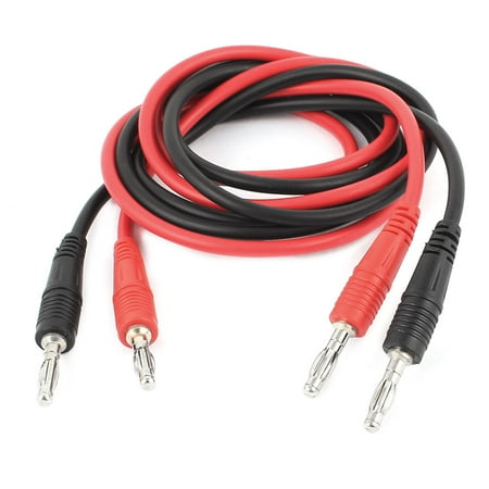 4mm Sterling Silver Cable Link - 1 Pair Red Black Multimeter Dual 4mm Banana Plug Test Cable Cord 105cm