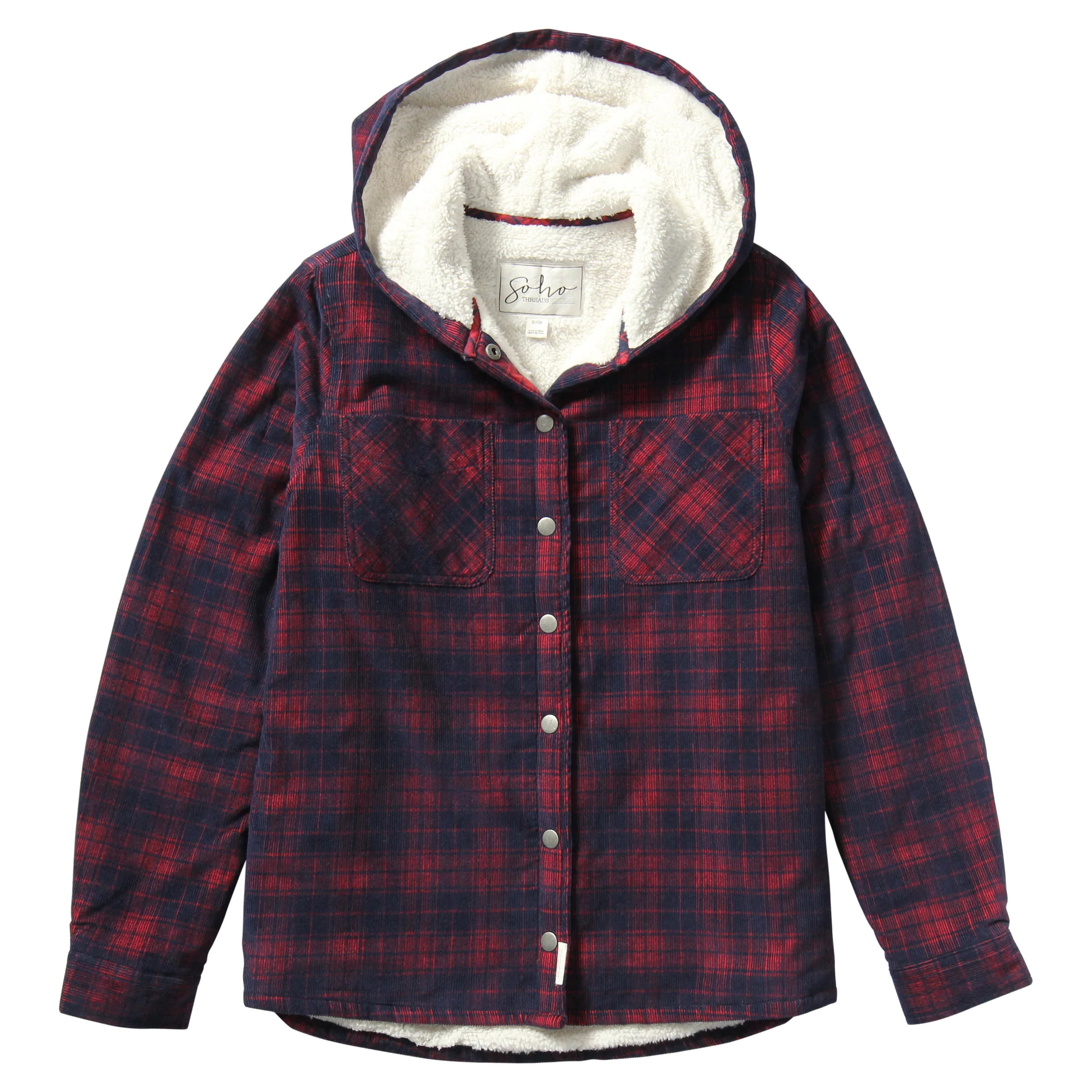 Women's sherpa lined flannel hoodie sale