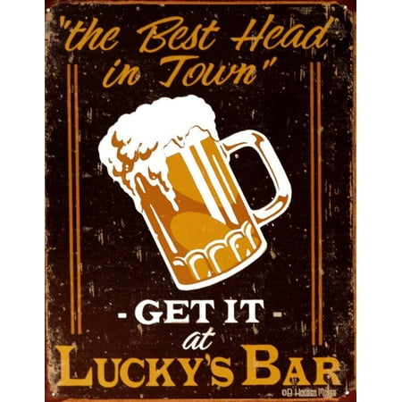 Lucky's Bar Tin Sign - 12.5x16