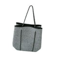 thumbnail image 4 of Bolsa de neopreno para mujer con bolsa pequeña de playa, cesta de playa de gran capacidad. Gris claro, 4 of 9