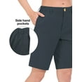 thumbnail image 3 of Little Donkey Andy Women's 10 Inch Bermuda Lightweight Quick Dry Shorts Stretch Golf Hiking Travel Black Heather 2XL, 3 of 6