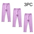 thumbnail image 6 of 3 Pack Girls Leggings Cotton Tights for Toddler Kids Soft Pants, 6 of 9