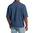 thumbnail image 5 of Fabrcox S-4XL Mens Waffle Polo Shirts Lapel Collar Henley Shirts for Men Short Sleeve Big and Tall Spring Summer Mens Golf Shirt, 5 of 8