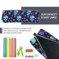 thumbnail image 5 of Fotbe Skull Flower Blue Pattern Leather Pencil Case, Pencil Pouch with Durable Zipper, Compact and Stylish Organizer for Stationery, Art Supplies, Travel Essentials, 5 of 7