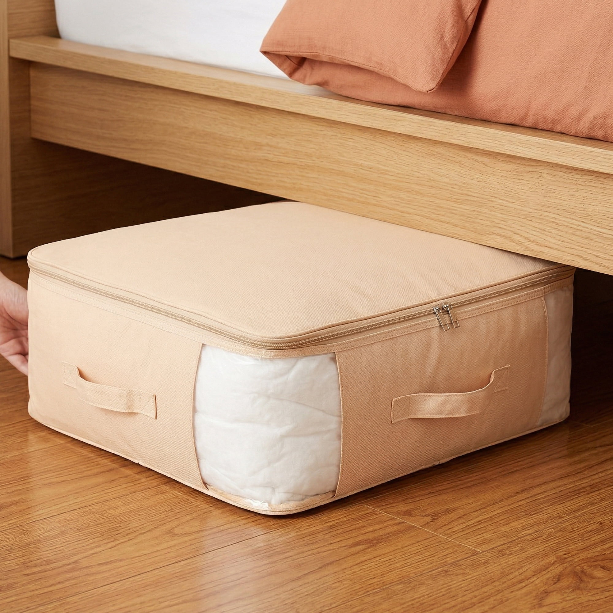 Unique Bargains Foldable Clothing Storage Bag for Comforters Light Pink 21.3"x16.5"x7.9"