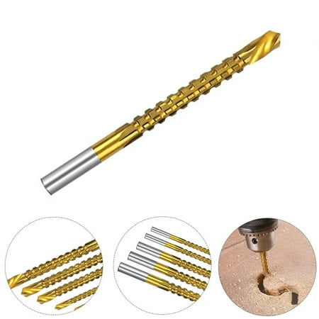 

STONEGO 1PC/6PCS Titanium Coated Spiral Saw Bit Set - Durable Compound Twist Bits for Efficient Cutting and Drilling; Ideal for Wood Metal and Plastic Applications