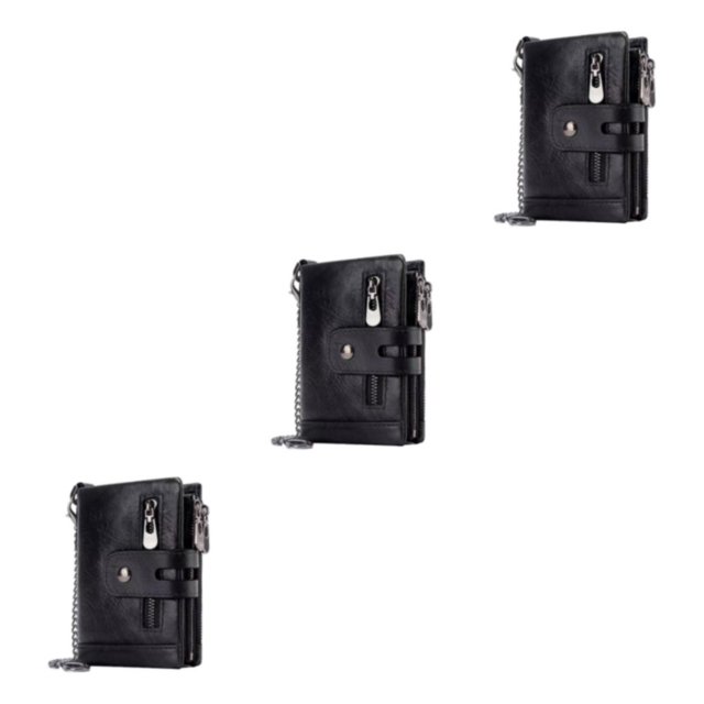 Guardoinrt Stylish Cowhide Leather Wallet RFID Blocking Credit Card Holder Black 90x115x25mm 3Set
