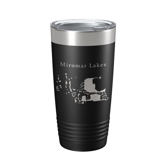 Miromar Lakes Lake Como Map Tumbler Travel Mug Insulated Laser Engraved Coffee Cup Florida 20 oz Black