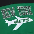 thumbnail image 4 of Men's Mitchell & Ness Kelly Green New York Jets  Off Field Vintage Logo Short Sleeve Pullover Hoodie, 4 of 5