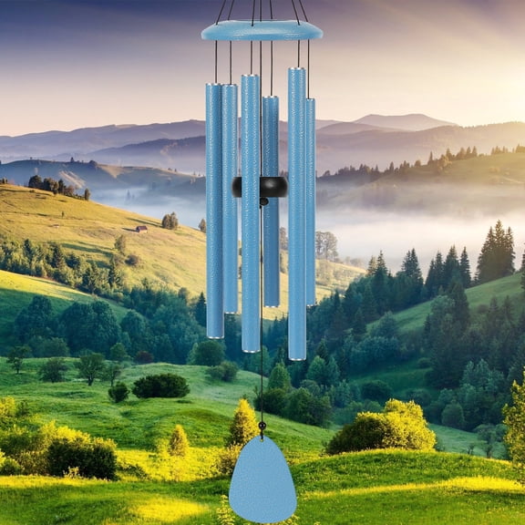 SIXBEE Wind-Chimes-Outdoor-Deep-Tone, Large Soothing Melodic Tones Mobile Windchimes, Wind Chimes for Outside, Memorial Wind Chime Best Gift for Mom Women Grandma Neighbors(32" Blue)