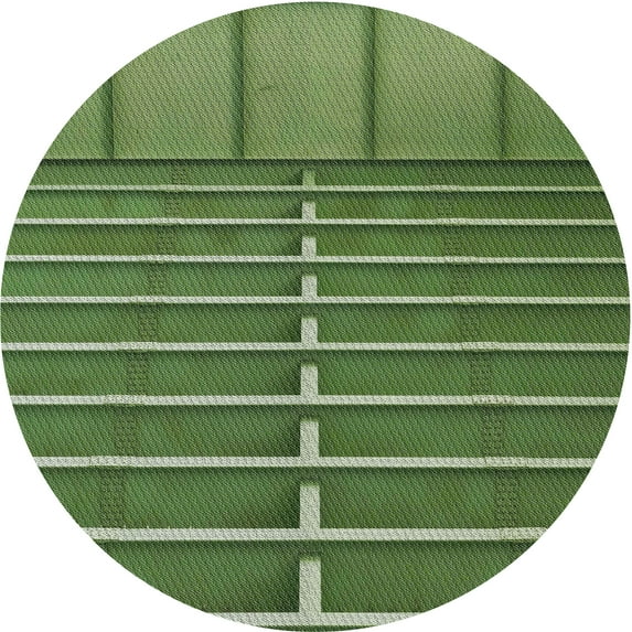 Ahgly Company Machine Washable Indoor Round Transitional Shamrock Green Area Rugs, 8' Round