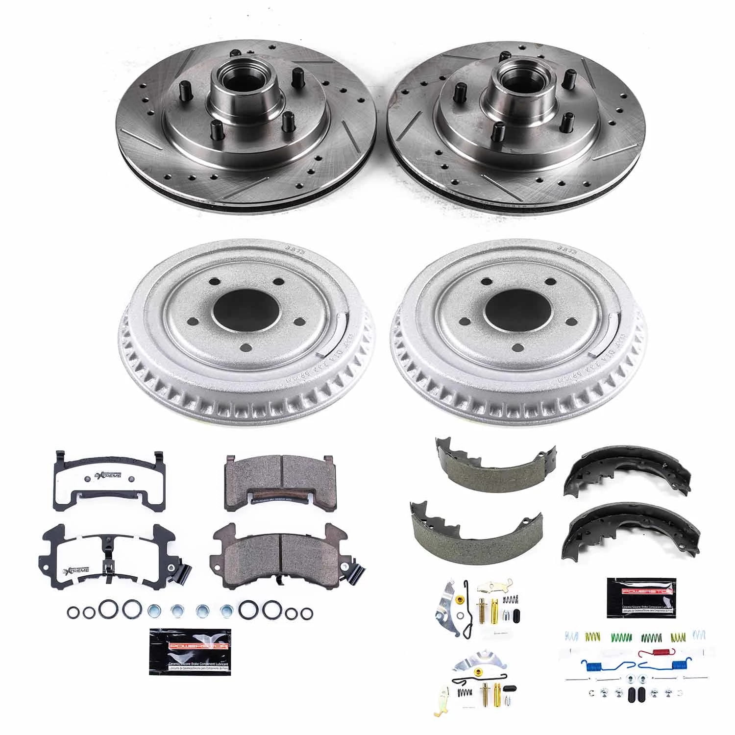 PowerStop Front and Rear Z26 Street Warrior Brake Pad Rotor Drum and Shoe Kit Fits: BUICK CHEVROLET GMC OLDSMOBILE PONTIAC Select Models K15041DK-26