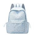 thumbnail image 2 of Cute Star Print Backpack for Teen Girls, Lightweight Water Resistant School Bookbag, A4 Size Casual Daypack for Middle High School, Travel & Daily Commute,Blue, 2 of 6