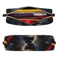 thumbnail image 2 of Balery Colorful Floral Black Dog Estuche de Lápices de Cuero Impreso, Estuche para Suministros de Arte, Estuche de Lápices con Cremallera, Estuche de Almacenamiento de Papelería, 2 of 7