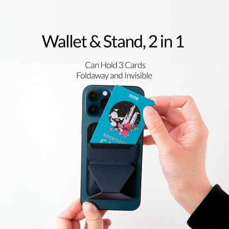 MOFT - Snap-on Phone Stand and Wallet for iPhone 12 and 13 Series - Oxford Blue