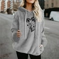 thumbnail image 2 of Women's Hoodies Casual Fleece Sweatshirts Graphic Shirt Floral Oversized Long Sleeve Fuzzy Sweatshirt Printed Tops (XL, Gray), 2 of 4