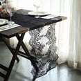 thumbnail image 4 of BalsaCircle 15x117" Black Premium Lace Table Runner Scalloped Edges Party Events Decorations, 4 of 8