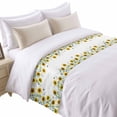 thumbnail image 2 of Bed Runner Scarf for Twin Size Bed, Sunflower Beds Scarf Throws for Foot of Bedding, Sage Green Summer Botanical Eucalyptus Farmhouse Bee Decorative Beds Runners for Bedroom Guestroom, 71"x20", 2 of 8