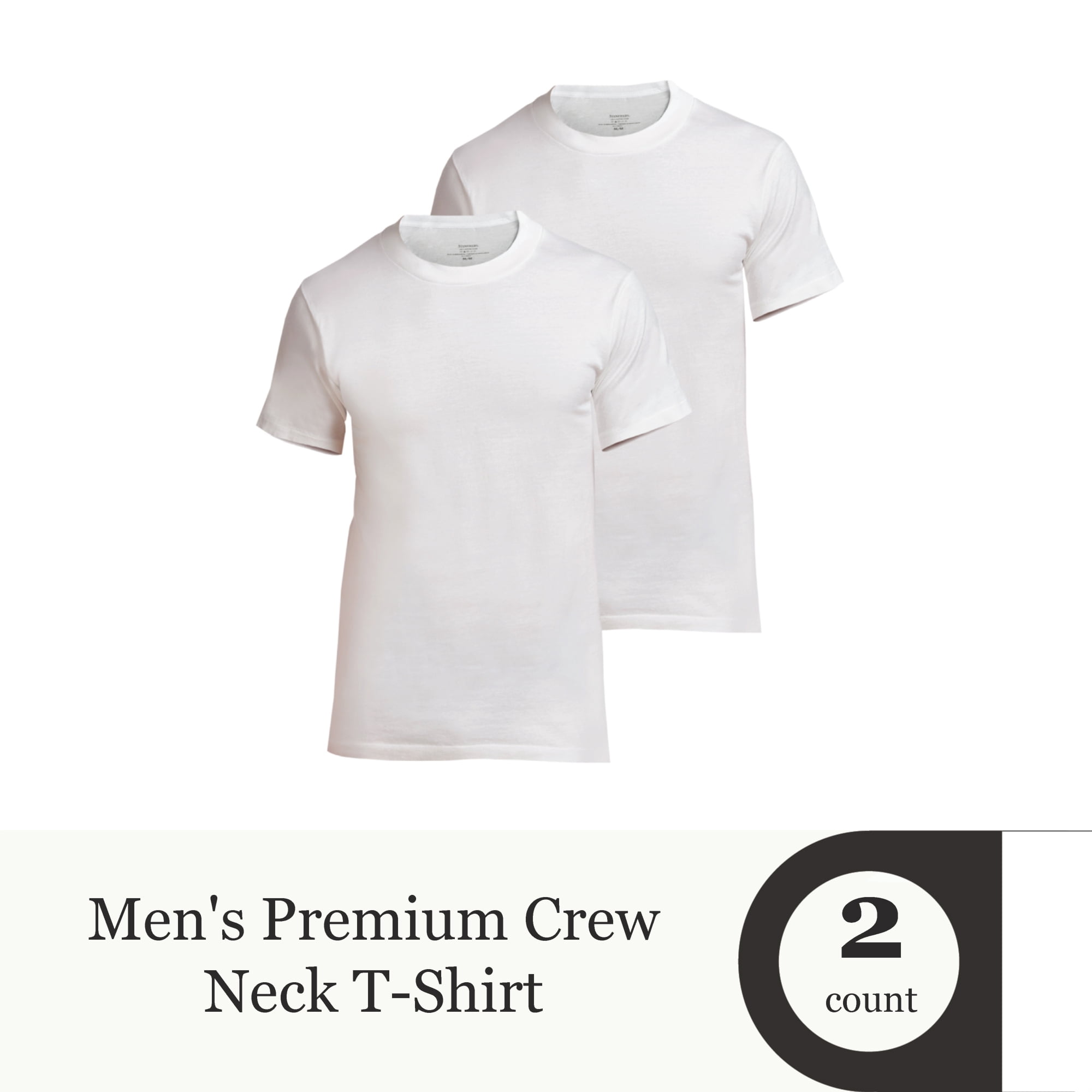 Stanfield's Men's 2 Pack Premium Cotton Crew Neck Undershirt