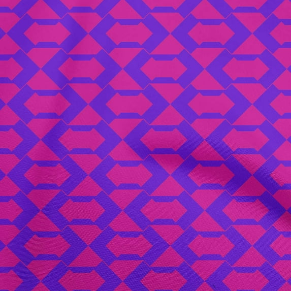 oneOone Viscose Chiffon Purple Fabric Geometric Quilting Supplies Print Sewing Fabric By The Yard 42 Inch Wide