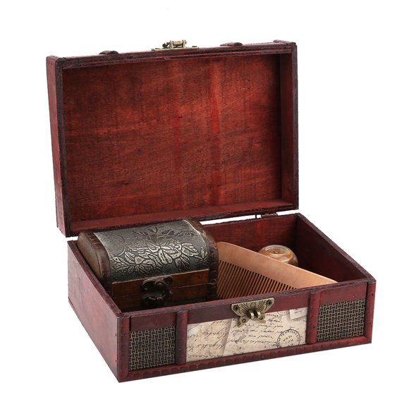Boîte de Rangement en Bois, Boîte de Rangement Portable, Vintage pour Ranger des Bijoux Ranger des Livres Déco de Chambre Déco Maison