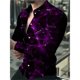 thumbnail image 3 of Camisas de moda con estampado floral en 3D para hombre, camisas de manga larga con solapa estampada, ropa informal vintage de calle con gráficos geniales, tops ajustados para hombre, 3 of 5