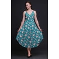thumbnail image 3 of Bimba Robe Midi à Cordon Imprimée Florale pour Femmes, Bretelles Spaghetti, Tenue de Plage - Grande Taille, 3 of 5