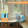 thumbnail image 4 of Calentador de escritorio azul 220V Mini ventilador eléctrico de cerámica portátil Calentador personal Calentador 2 configuraciones de calor para el hogar, la oficina y el dormitorio Rojo Verde, 4 of 5