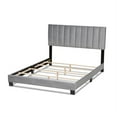 thumbnail image 3 of Baxton Studio Clare Full Size Gray Velvet Panel Bed with Tufted Headboard, 3 of 6