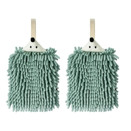 

Dealovy 2 Packs Chenille Hand Towels Rectangle Shape Cute Hedgehog Style Hand Drying Towels Water Absorption Bathroom Kitchen Home Cleaning Tool