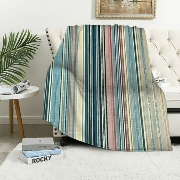 Pratyus Stripes Throw Blanket for Couch Sofa Bed Home Decorative All Seasons Soft Plush Blanket 40x50in