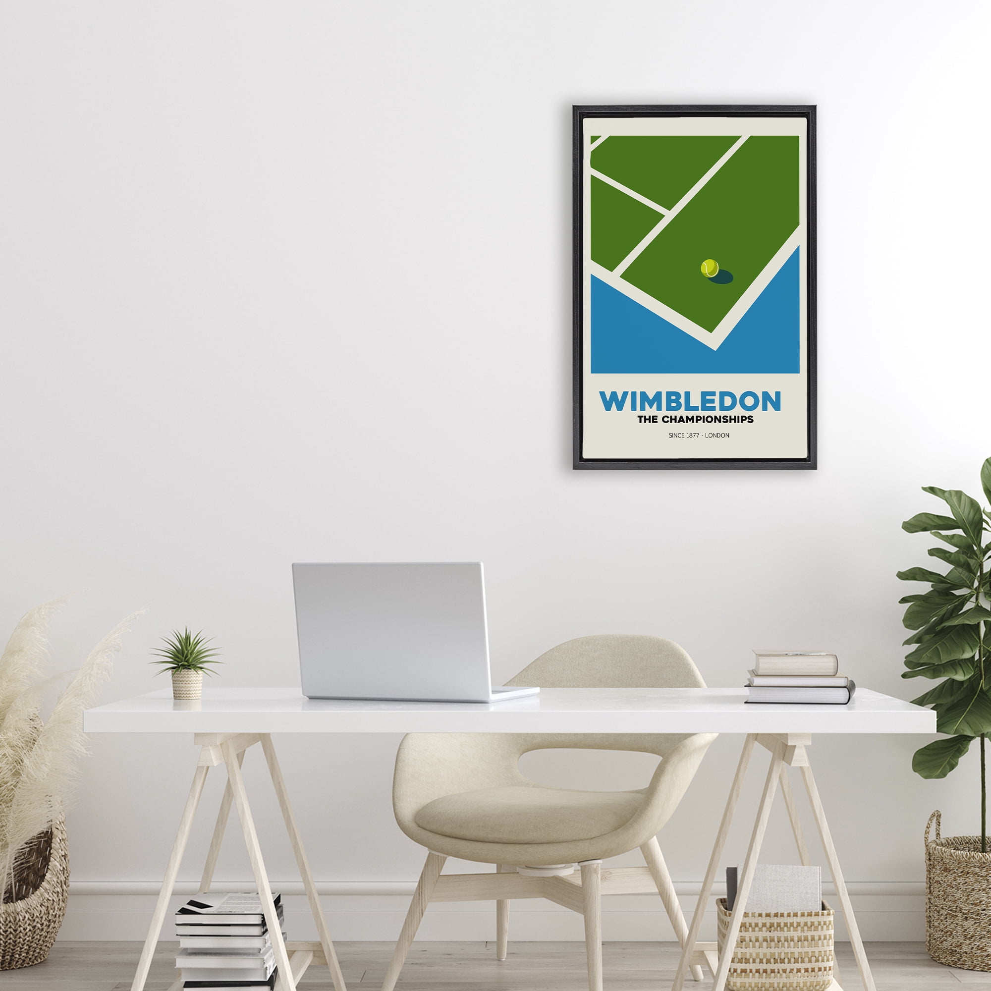 Stupell Industries Wimbledon Tennis Court Black Framed Floater Canvas Wall Art, design by Andreas Magnusson