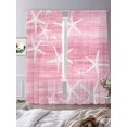 thumbnail image 2 of Pink Coastal Sheer Curtains 96 Inch Length 2 Panels Set, Summer Ocean Waves Ombre Sea Starfish Voile Window Treatment Semi Sheer Long Curtains Drapes for Bedroom/Living Room/Kitchen 52"x96"x2, 2 of 7