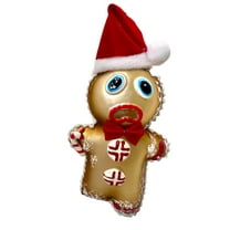 Christmas By Krebs Blown Glass Collectible Tree Ornaments (6.5" Gingerbread Man with Santa Hat)