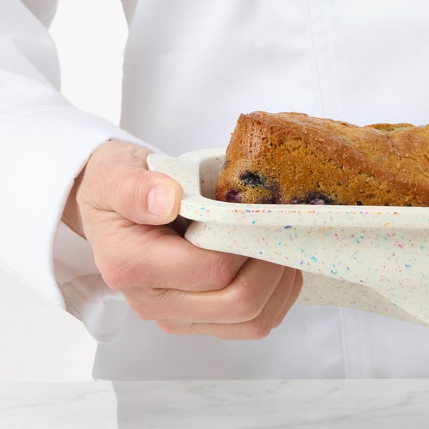 Trudeau Silicone Loaf Pan Rainbow, 2 Pack, 8.5 x 4.5 in, Granite, Dishwasher Safe, Easy Release