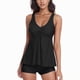 thumbnail image 1 of Gibobby Trajes de Baño Mujer Mujeres Swimssuit Solid Color Dos Ropa de baño partido Tank Top con Swim Swim Shorts Beachwear Set(Negro,M), 1 of 5