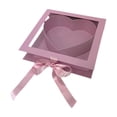 thumbnail image 2 of Caja de regalo con forma de corazón y flores para San Valentín, con tapa transparente, rellenable y creativa. Rosa, 2 of 8