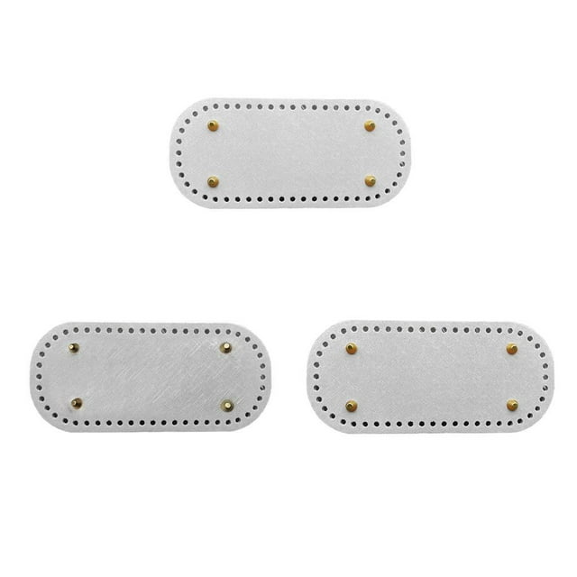 Piezas para hacer bolsos de cuero DIY, base con clavos, almohadilla, inserto, cojín, bandolera Blanco Gris Profundo Plata